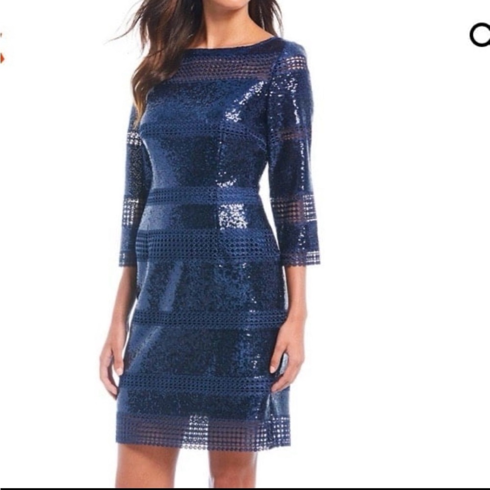 Alex Marie Elegant Navy Sequin Dress size S